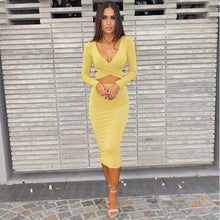 Load image into Gallery viewer, Sexy Long Sleeve Cut-Out Bandage Bodycon Clubwear Mini Dress