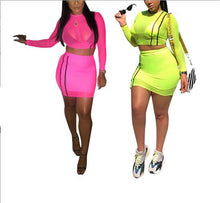 Load image into Gallery viewer, women 2 piece sets club wear sexy bodycon dress