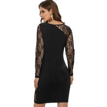 Load image into Gallery viewer, Lace Floral Panel Bodycon Dress