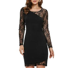 Load image into Gallery viewer, Lace Floral Panel Bodycon Dress
