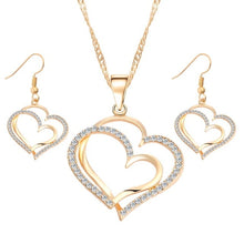 Load image into Gallery viewer, 17KM Romantic Heart Pattern Crystal Earrings Necklace Set Silver Color Chain Jewelry Sets Wedding Jewelry Valentine's Gift