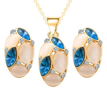 Load image into Gallery viewer, Brand Design Cute Opal Jewelry Sets Pendant Necklaces Earrings For Women Wedding Color Crystal Jewelry parure bijoux femme