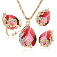 Load image into Gallery viewer, 17KM Jewelry Sets 5 Colour Crystal Peacock Jewelry Sets Bride Wedding Necklace Earrings Ohrringe Ring Set  parure bijoux femme