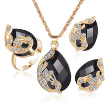 Load image into Gallery viewer, 17KM Jewelry Sets 5 Colour Crystal Peacock Jewelry Sets Bride Wedding Necklace Earrings Ohrringe Ring Set  parure bijoux femme