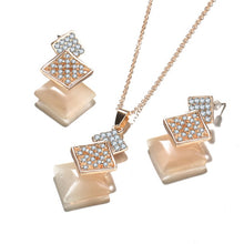 Load image into Gallery viewer, 17KM Geometric Jewelry Set For Woman Gold Color Long Necklace Pendant Crystal Earrings Wedding Beads Fashion Jewelry Gift