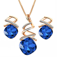 Load image into Gallery viewer, 17KM Fashion Geometric Crystal Jewelry Sets For Women Resin Pendant Necklace Charm &amp; Luxury Stud Earrings Wedding Jewelry Gifts