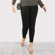 Load image into Gallery viewer, Sheinside Plus Size Plain Black Pencil Workwear Leggings Office Ladies Skinny Cropped Stretchy Women Elegant Autumn Pants