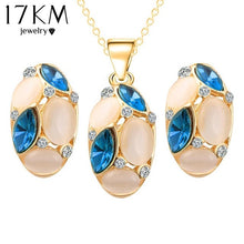 Load image into Gallery viewer, Brand Design Cute Opal Jewelry Sets Pendant Necklaces Earrings For Women Wedding Color Crystal Jewelry parure bijoux femme