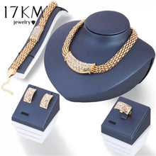 Load image into Gallery viewer, 17KM Vintage Flower Crystal Jewelry Sets African Bead Beads Statement Necklace/Earrings/Ring/Bracelet Women Wedding Jewelry 2018
