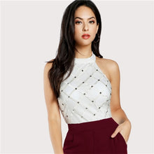 Load image into Gallery viewer, SHEIN Zip Back Halter Backless Pocket High Waist Skinny Jumpsuit Women 2019 Summer Maxi Deep V Neck Long Sleeve Jumpsuit