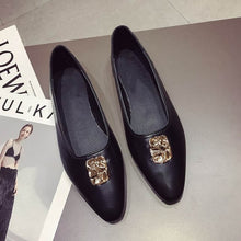 Load image into Gallery viewer, HEE GRAND 2019 New Spring Solid Pointed Toe Women Flat Shoes Fashion Slip-On Metal Decoration PU Leather Ladies Flats XWD7458