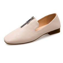 Load image into Gallery viewer, 2019 New Spring Women Platform Oxfords Zipper Flats Slip On Solid Square Toe Loafers Lady Casual Fashion Flat Shoes XWD7369