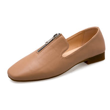Load image into Gallery viewer, 2019 New Spring Women Platform Oxfords Zipper Flats Slip On Solid Square Toe Loafers Lady Casual Fashion Flat Shoes XWD7369