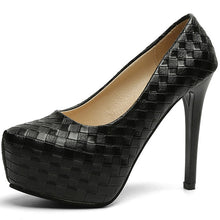 Load image into Gallery viewer, Black Platform Women Pumps Fashion 2019 Shallow Heels Ladies Super High-Heeled 12 CM Wedding Party Dress Shoes WXG690