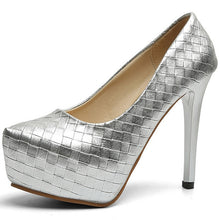 Load image into Gallery viewer, Black Platform Women Pumps Fashion 2019 Shallow Heels Ladies Super High-Heeled 12 CM Wedding Party Dress Shoes WXG690
