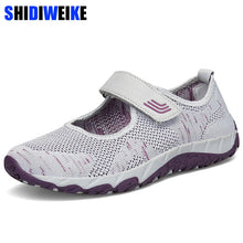 Load image into Gallery viewer, Women Sandals 2019 Summer Mesh Shoes Woman Breathable Fashion Solid light weight Hook &amp; Loop Platform Flat Female Ladies Casual