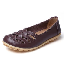 Load image into Gallery viewer, Flat shoes women sneakers 2019 fashion leather shoes woman summer hollow out loafers mother women sandals ladies shoes plus size