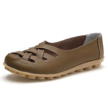 Load image into Gallery viewer, Flat shoes women sneakers 2019 fashion leather shoes woman summer hollow out loafers mother women sandals ladies shoes plus size