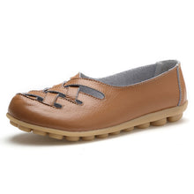 Load image into Gallery viewer, Flat shoes women sneakers 2019 fashion leather shoes woman summer hollow out loafers mother women sandals ladies shoes plus size