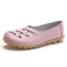 Load image into Gallery viewer, Flat shoes women sneakers 2019 fashion leather shoes woman summer hollow out loafers mother women sandals ladies shoes plus size