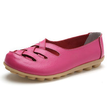 Load image into Gallery viewer, Flat shoes women sneakers 2019 fashion leather shoes woman summer hollow out loafers mother women sandals ladies shoes plus size
