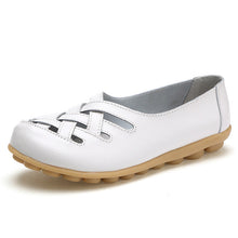 Load image into Gallery viewer, Flat shoes women sneakers 2019 fashion leather shoes woman summer hollow out loafers mother women sandals ladies shoes plus size