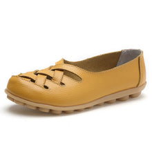 Load image into Gallery viewer, Flat shoes women sneakers 2019 fashion leather shoes woman summer hollow out loafers mother women sandals ladies shoes plus size