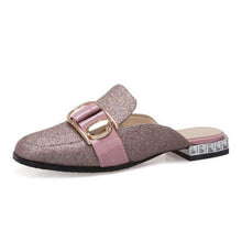 Load image into Gallery viewer, TAOFFEN Size 32-50 Spring Office Ladies Bling Buckle Flats Shoes Women Daily Square Toe Party Vacation Sandals Club Flats Shoes