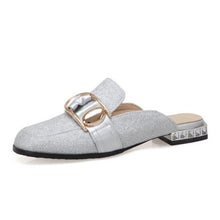 Load image into Gallery viewer, TAOFFEN Size 32-50 Spring Office Ladies Bling Buckle Flats Shoes Women Daily Square Toe Party Vacation Sandals Club Flats Shoes